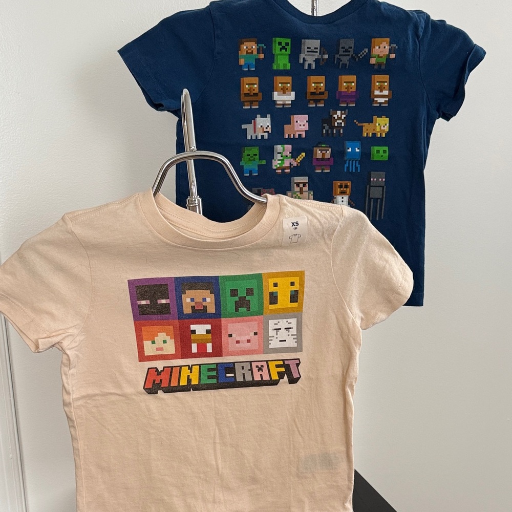 Old Navy Kids Minecraft Tees - Cream and Blue